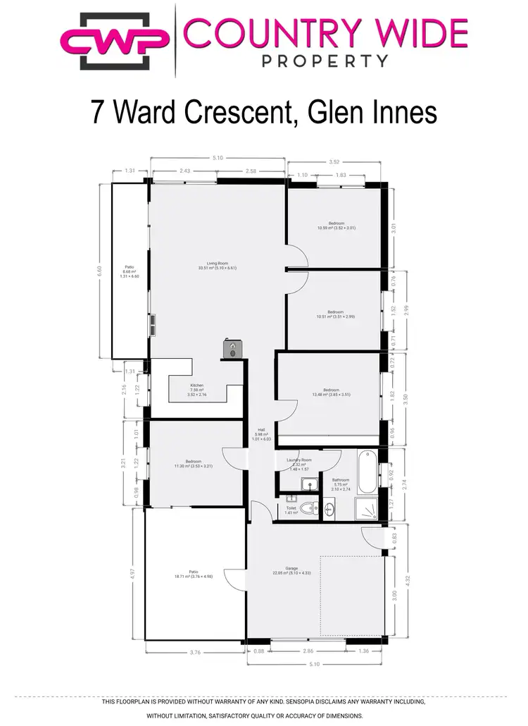 Floorplan of Homely rural property listing, 7 Ward Crescent, Glen Innes NSW 2370