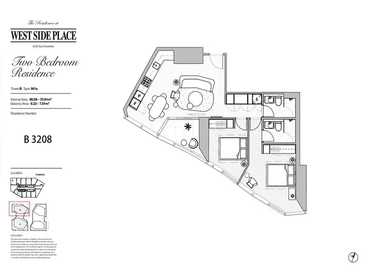 Floorplan of Homely apartment listing, 3208B/250 Spencer Street, Melbourne VIC 3000