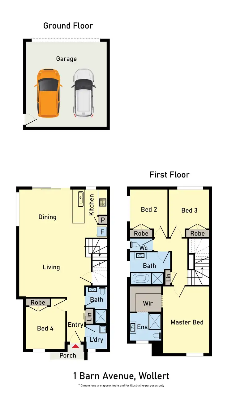 Floorplan of Homely townhouse listing, 1 Barn Avenue, Wollert VIC 3750