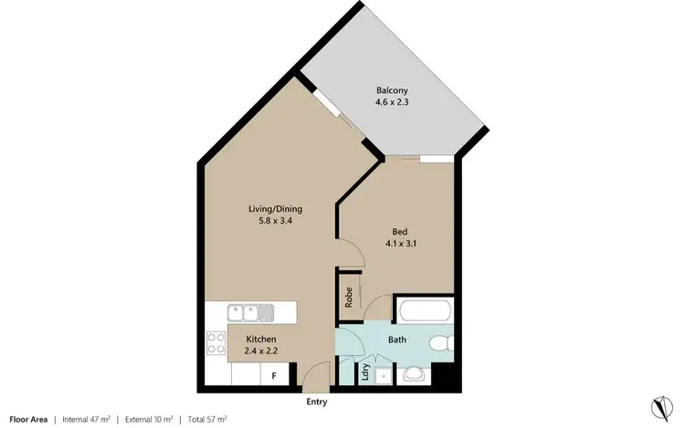 Floorplan of Homely apartment listing, 409/5 Edmondstone Street, South Brisbane QLD 4101