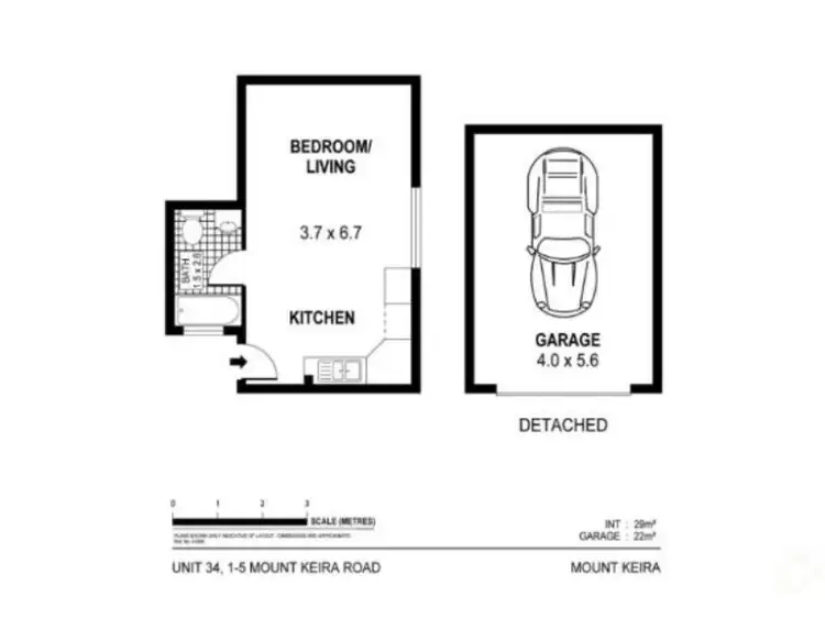 Floorplan of Homely studio listing, 34/1-5 Mount Keira Road, West Wollongong NSW 2500