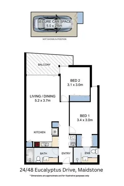 Floorplan of Homely apartment listing, 24/48 Eucalyptus Drive, Maidstone VIC 3012