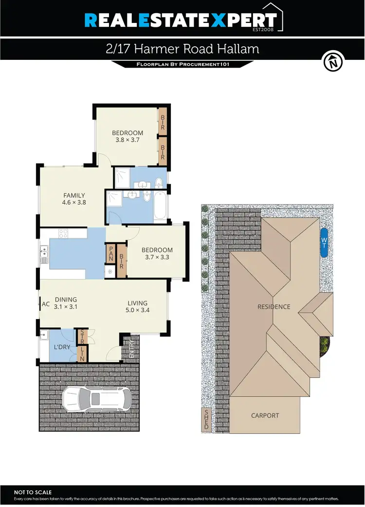 Floorplan of Homely unit listing, 2/17 Harmer Road, Hallam VIC 3803