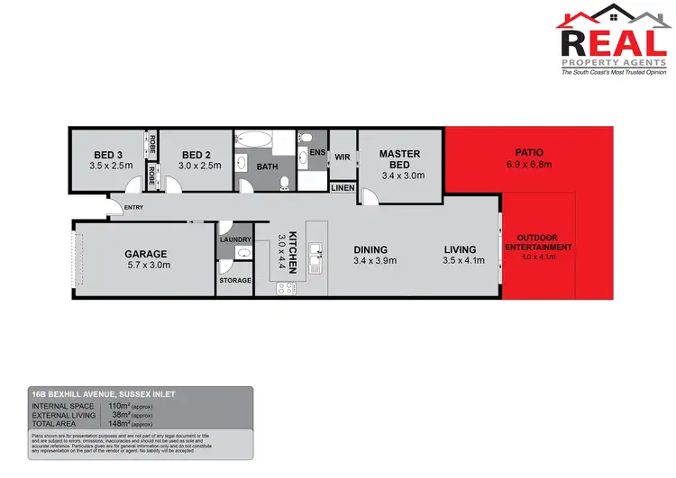 Floorplan of Homely semi-detached listing, 16B Bexhill Avenue, Sussex Inlet NSW 2540