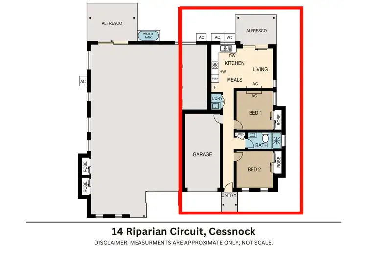 Floorplan of Homely semi-detached listing, 2/19 Riparian Circuit, Cessnock NSW 2325