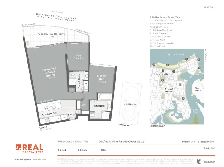 Floorplan of Homely unit listing, 604/110 Marine Parade, Coolangatta QLD 4225