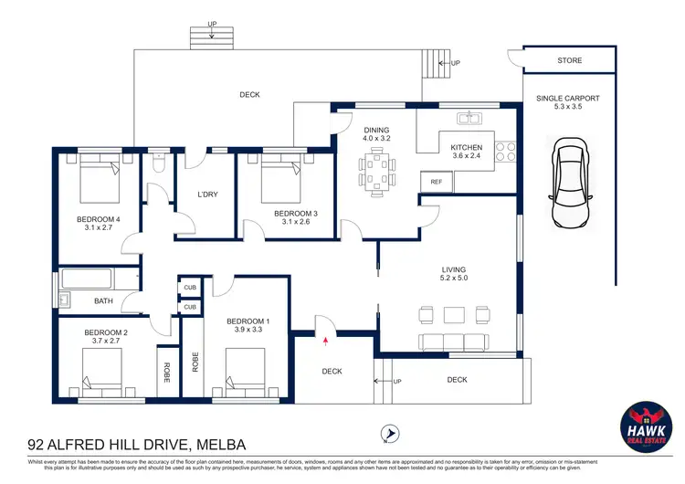 Floorplan of Homely house listing, 92 Alfred Hill Drive, Melba ACT 2615