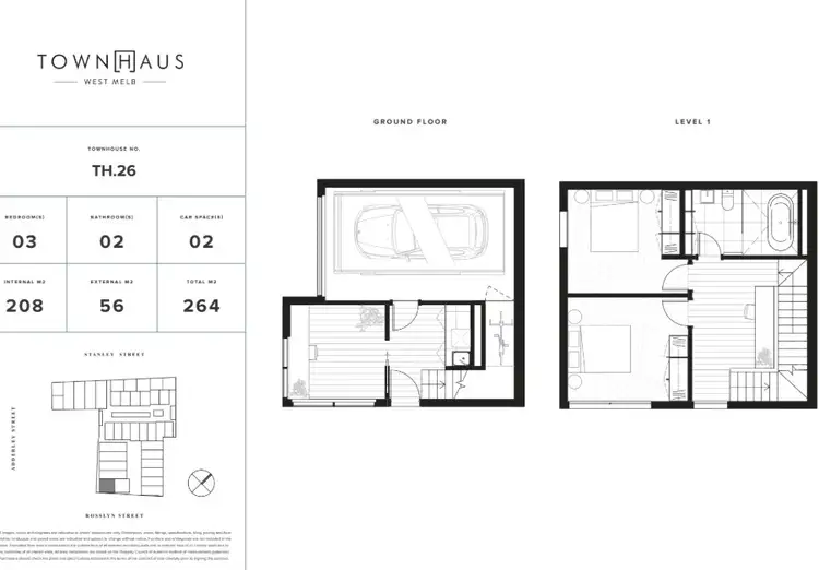 Floorplan of Homely townhouse listing, 26/216-222 Rosslyn St, West Melbourne VIC 3003