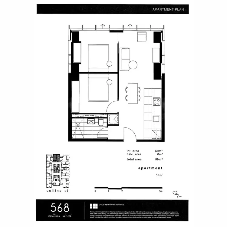 Floorplan of Homely apartment listing, 1307/568 Collins Street, Melbourne VIC 3000