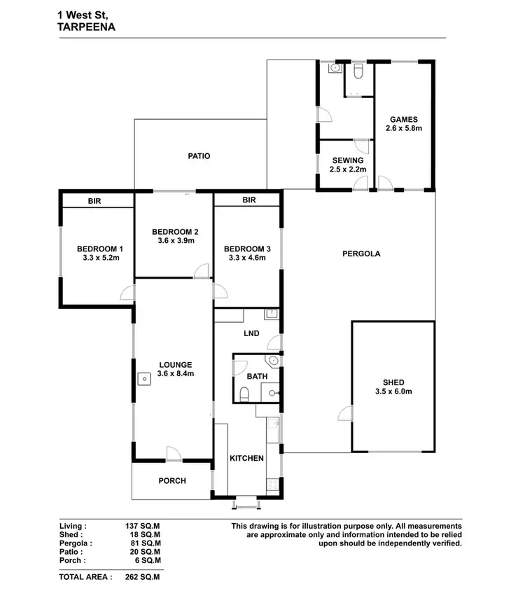 Floorplan of Homely house listing, 1 West Street, Tarpeena SA 5277