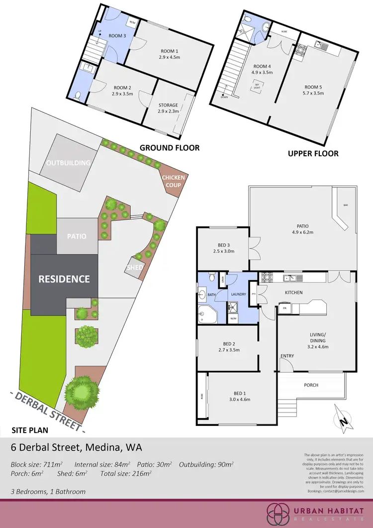 Floorplan of Homely house listing, 6 Derbal Street, Medina WA 6167