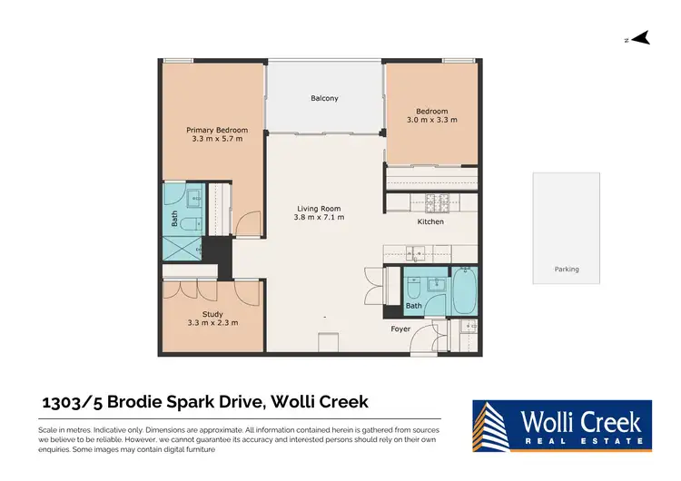 Floorplan of Homely apartment listing, 1303/5 Brodie Spark Drive, Wolli Creek NSW 2205