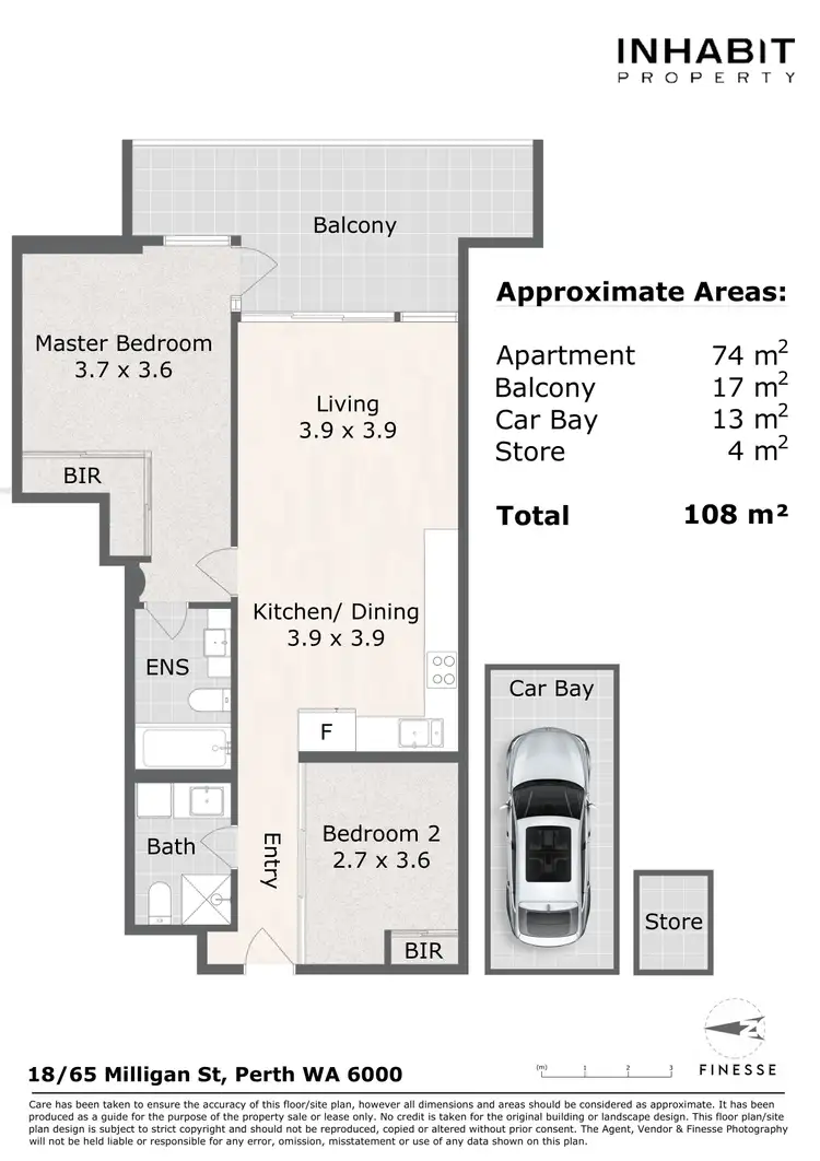 Floorplan of Homely apartment listing, 18/65 Milligan Street, Perth WA 6000