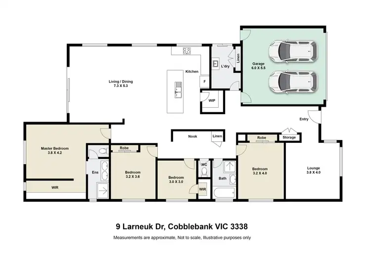 Floorplan of Homely house listing, 9 Larneuk Drive, Cobblebank VIC 3338