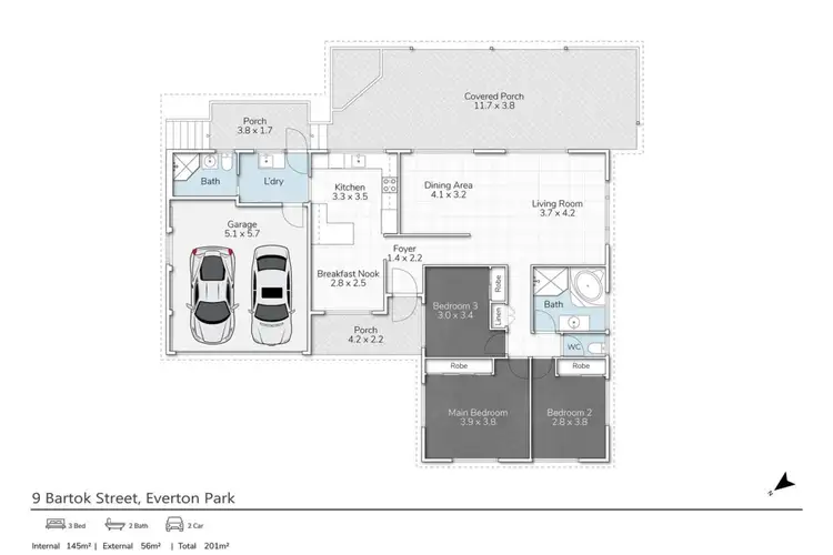 Floorplan of Homely house listing, 9 Bartok Street, Everton Park QLD 4053
