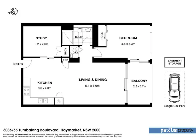 Floorplan of Homely apartment listing, 3036/65 Tumbalong Boulevard, Haymarket NSW 2000