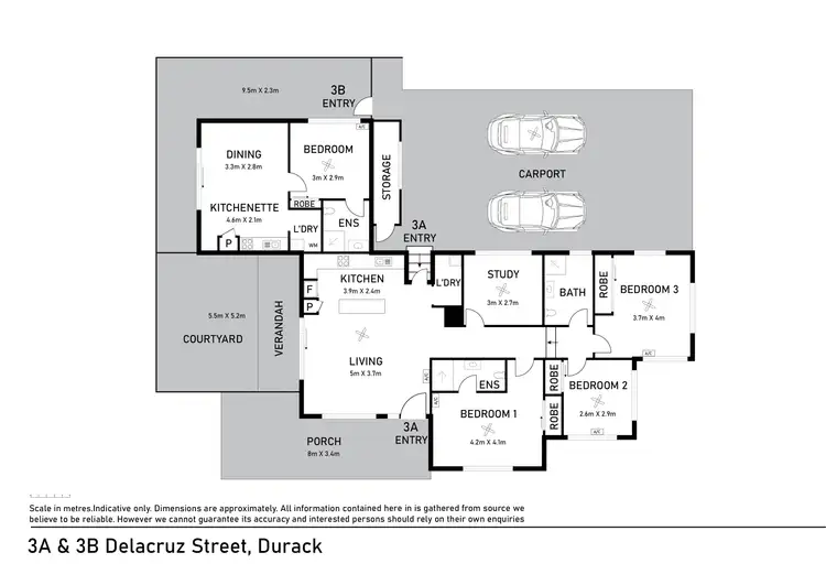 Floorplan of Homely semi-detached listing, 3A Delacruz Street, Durack NT 830
