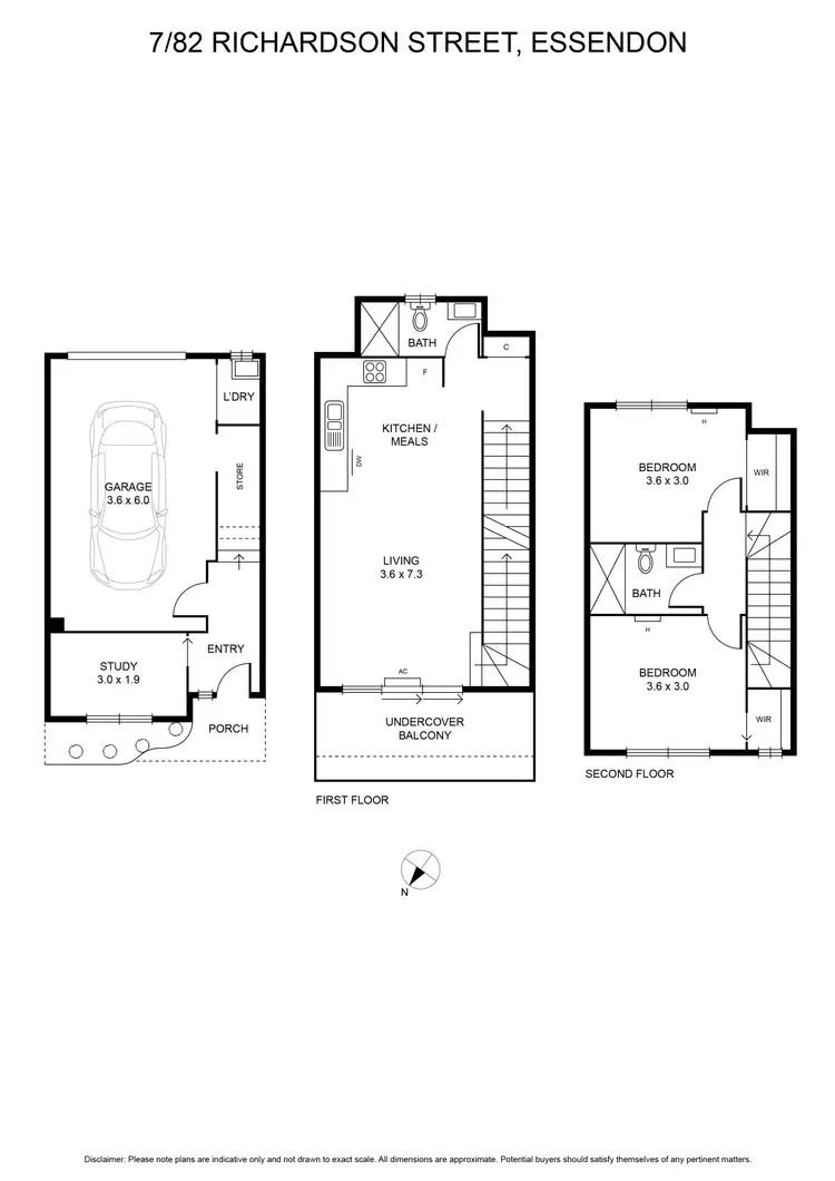 Floorplan of Homely townhouse listing, 7/82 Richardson Street, Essendon VIC 3040