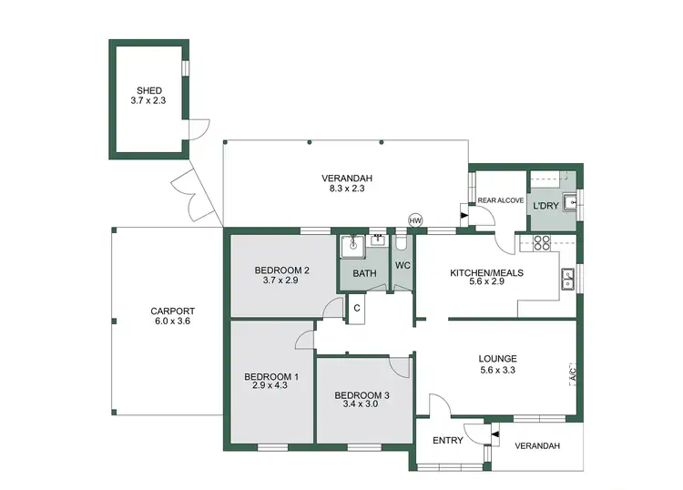 Floorplan of Homely house listing, 7 St Leonard Crescent, Elizabeth Downs SA 5113