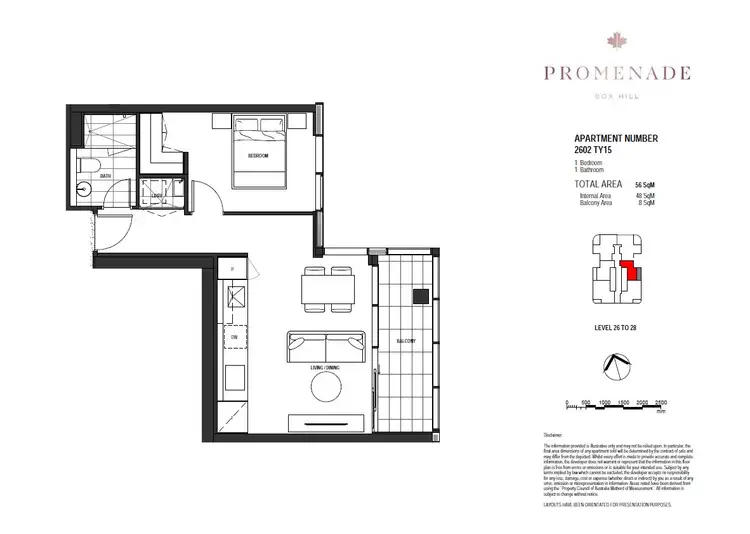 Floorplan of Homely apartment listing, 2802/36 Prospect Street, Box Hill VIC 3128