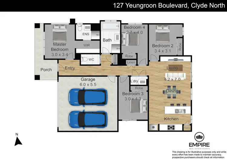 Floorplan of Homely house listing, 127 Yeungroon Blvd, Clyde North VIC 3978