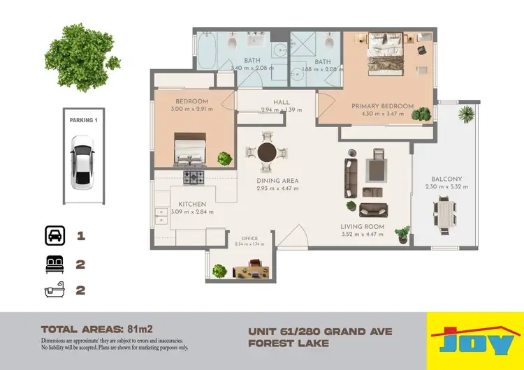 Floorplan of Homely apartment listing, 61/280 Grand Avenue, Forest Lake QLD 4078