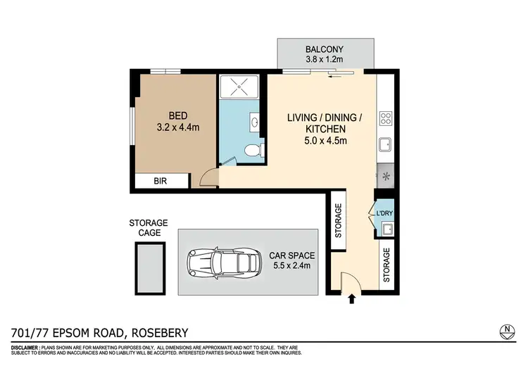 Floorplan of Homely apartment listing, 701/77 Epsom Road, Zetland NSW 2017