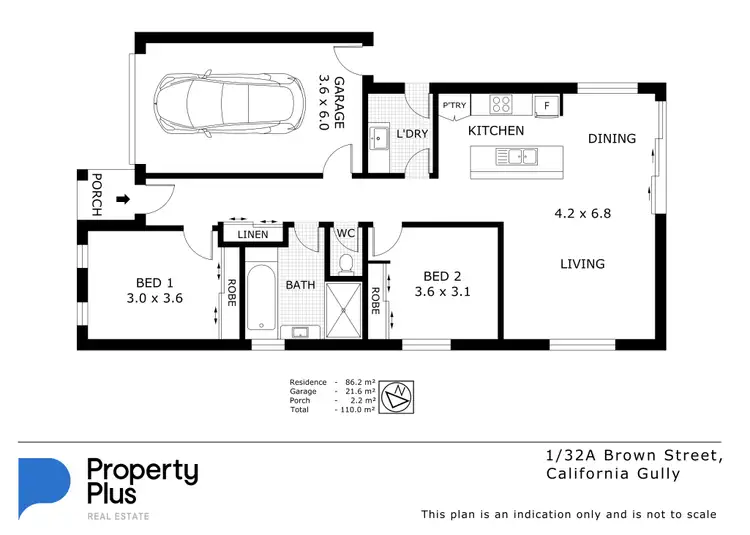 Floorplan of Homely unit listing, 1/32A Brown Street, California Gully VIC 3556