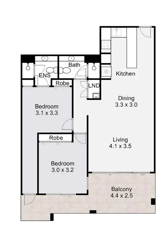 Floorplan of Homely unit listing, 508/70 Carl Street, Woolloongabba QLD 4102