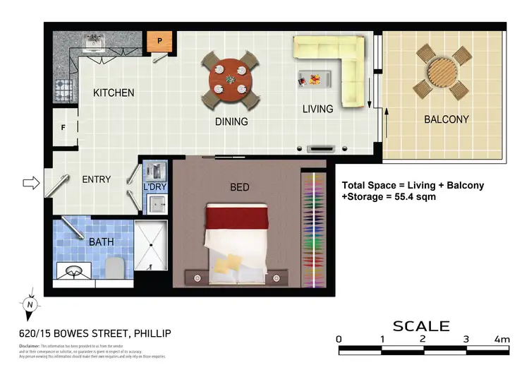 Floorplan of Homely apartment listing, 620/15 Bowes Street, Phillip ACT 2606