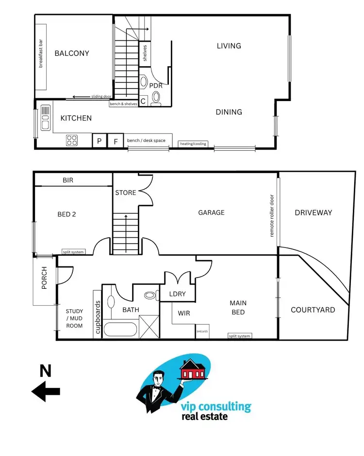 Floorplan of Homely townhouse listing, 2/7 SHORTS ROAD, Coburg North VIC 3058