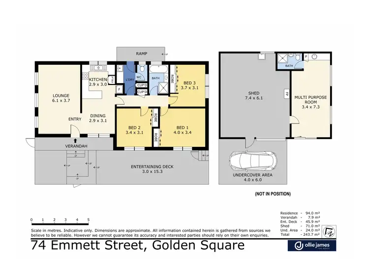 Floorplan of Homely house listing, 74 Emmett Street, Golden Square VIC 3555