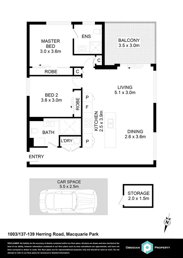 Floorplan of Homely apartment listing, 1003/139 Herring Road, Macquarie Park NSW 2113