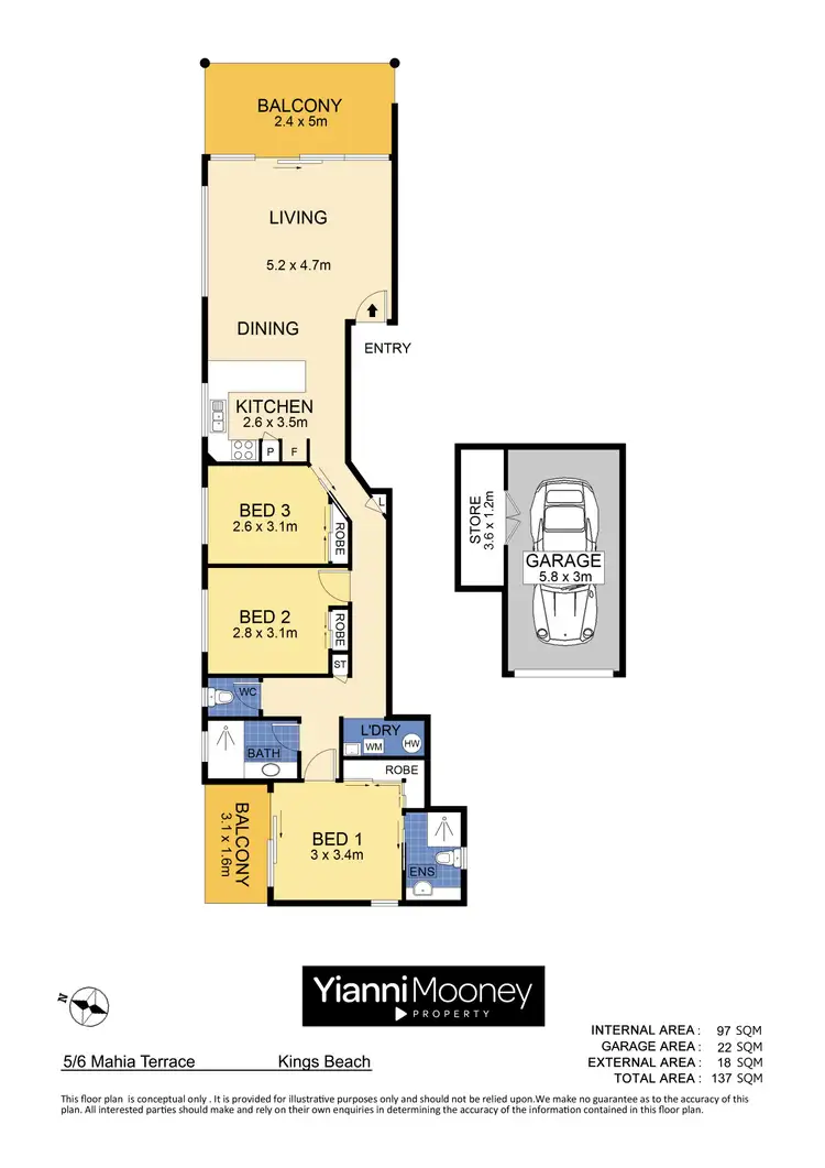 Floorplan of Homely apartment listing, 5/6 Mahia Terrace, Kings Beach QLD 4551