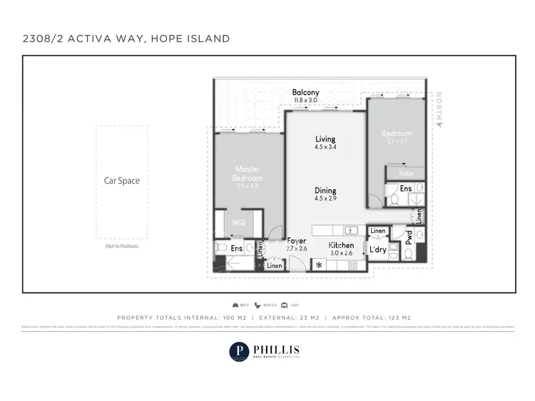 Floorplan of Homely apartment listing, 2308/2 Activa Way, Hope Island QLD 4212