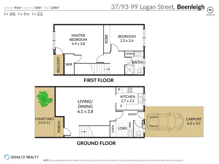 Floorplan of Homely townhouse listing, 37/93-99 Logan Street, Beenleigh QLD 4207