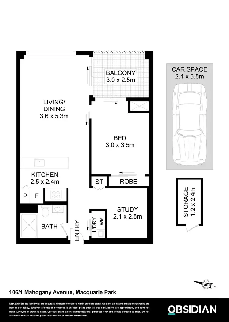 Floorplan of Homely apartment listing, 106/1 Mahogany Ave, Macquarie Park NSW 2113