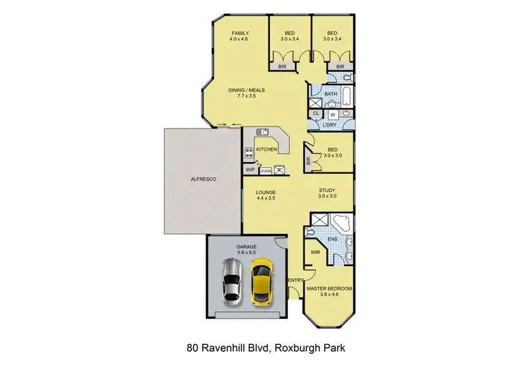Floorplan of Homely house listing, 80 Ravenhill Boulevard, Roxburgh Park VIC 3064