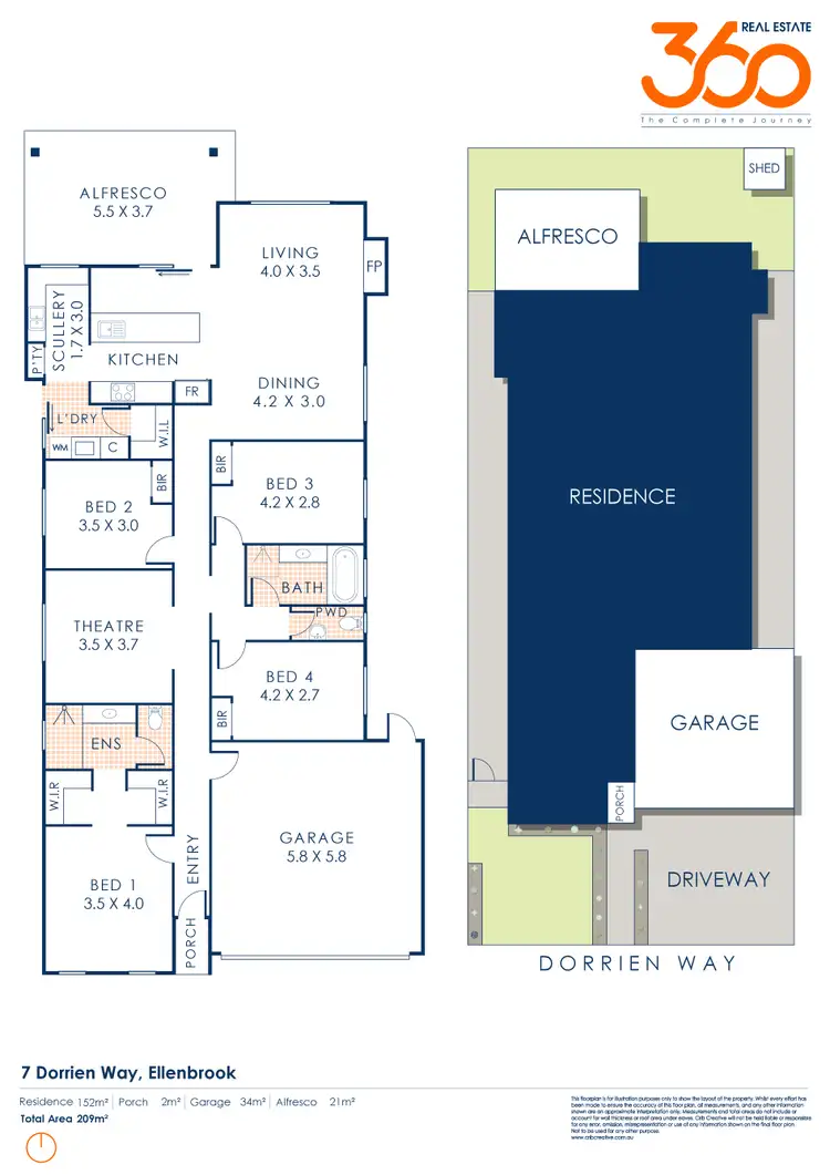 Floorplan of Homely house listing, 7 Dorrien Way, Ellenbrook WA 6069