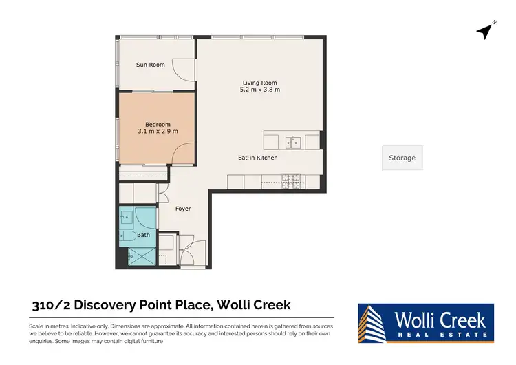 Floorplan of Homely apartment listing, 310/2 Discovery Point Place, Wolli Creek NSW 2205
