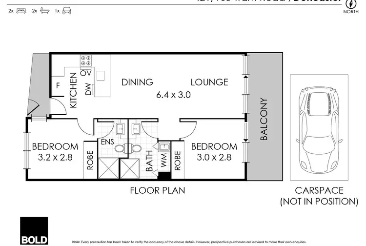 Floorplan of Homely apartment listing, 121/101 Tram Road, Doncaster VIC 3108