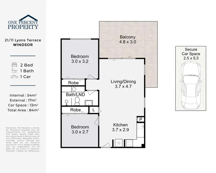 Floorplan of Homely apartment listing, 21/11 Lyons Terrace, Windsor QLD 4030