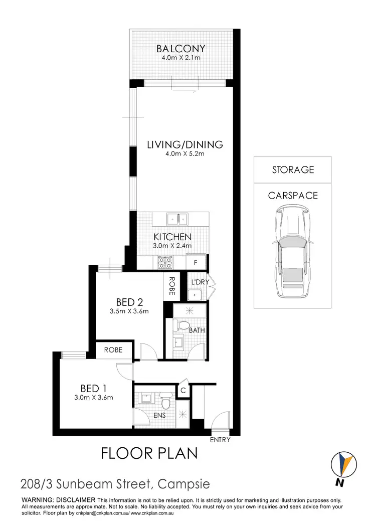 Floorplan of Homely apartment listing, 208/3 Sunbeam Street, Campsie NSW 2194