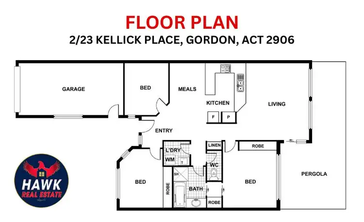 Floorplan of Homely townhouse listing, 2/23 Kellick Place, Gordon ACT 2906
