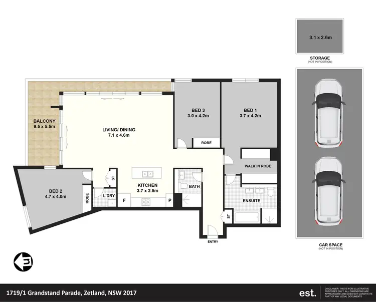 Floorplan of Homely apartment listing, 1719/1 Grandstand Parade, Zetland NSW 2017