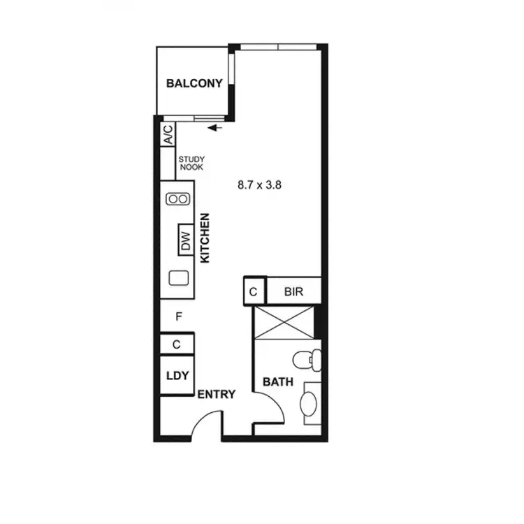 Floorplan of Homely apartment listing, 1806/220 Spencer Street, Melbourne VIC 3000