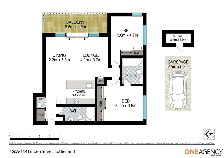 Floorplan of Homely apartment listing, 206a/134 Linden Street, Sutherland NSW 2232