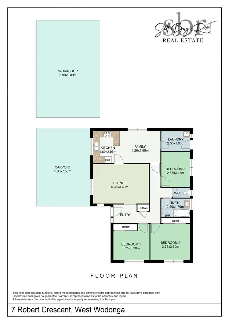 Floorplan of Homely house listing, 7 ROBERT CRESCENT, Wodonga VIC 3690