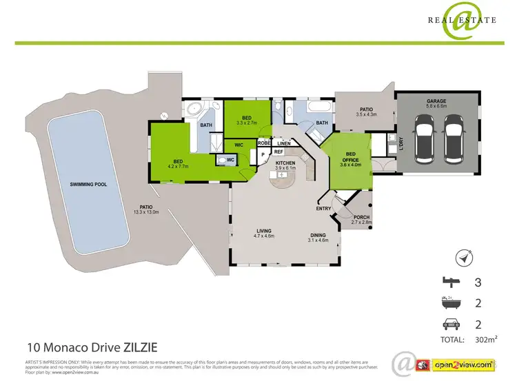 Floorplan of Homely house listing, 10 Monaco Drive, Zilzie QLD 4710