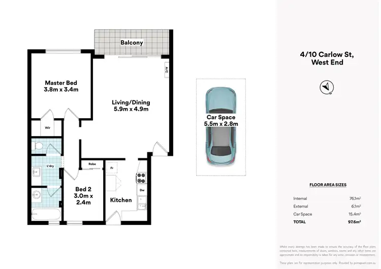 Floorplan of Homely unit listing, 4/10 Carlow Street, West End QLD 4101